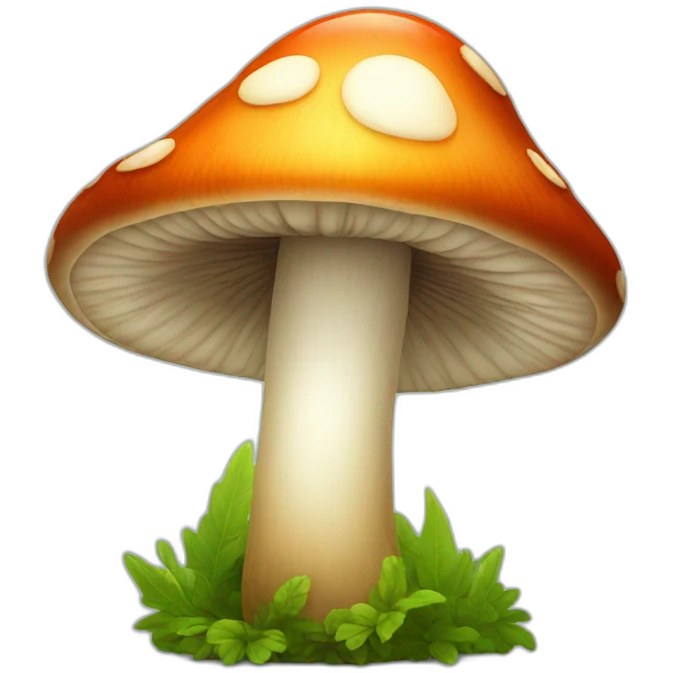 mushroom with glass emoji
