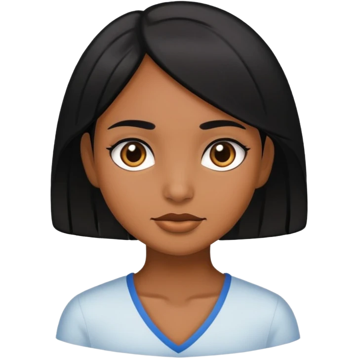 Chica morena con pelo negro  emoji