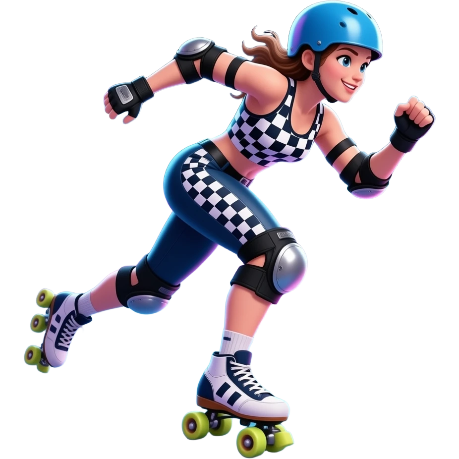 Rollerderby jammer. And in skate style. Like cool and hip not chic. And more in action emoji