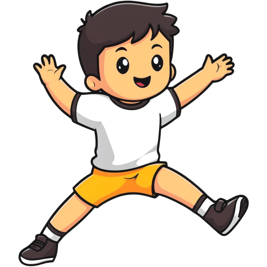 playful kid jumping emoji