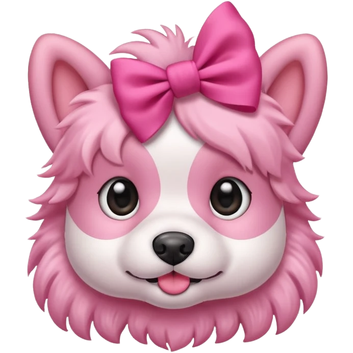 cute little pink dog with a bow  emoji