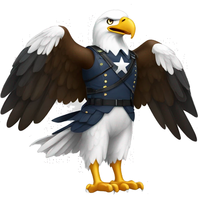 Soldier American bald eagle emoji