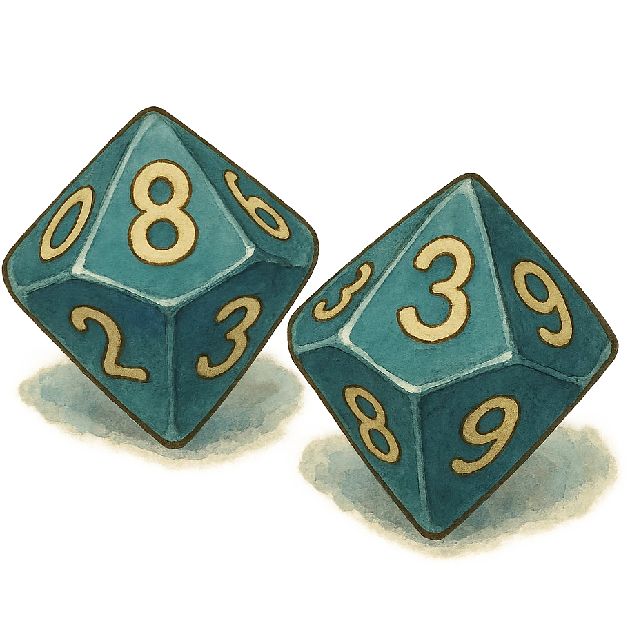 pair of ten-sided dice (d10) emoji