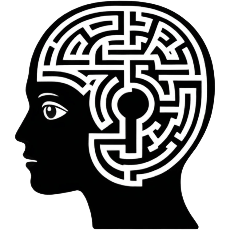silhouette of a head with a maze inside emoji