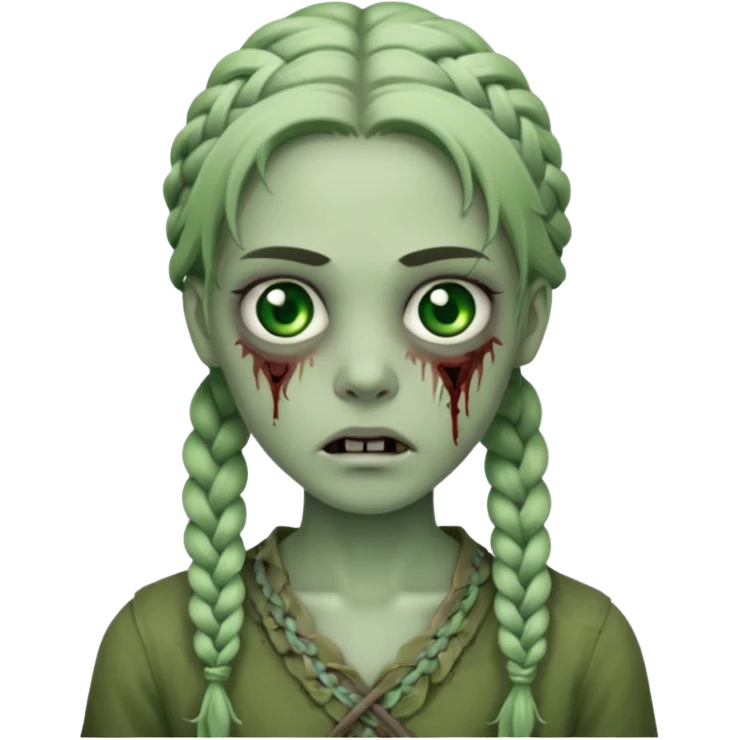 zombie with braided hair emoji