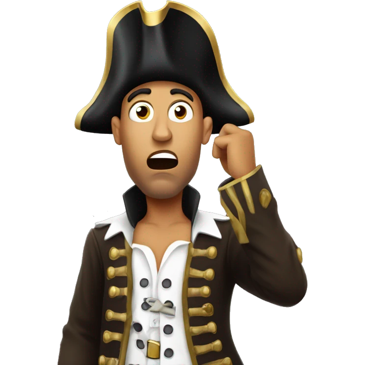 Ronaldo shocked with is two hand on his face and dressed as a pirate emoji