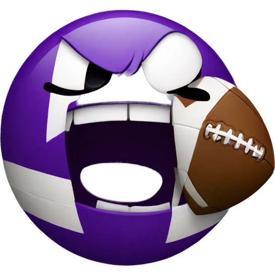 Purple angry emoji with football emoji