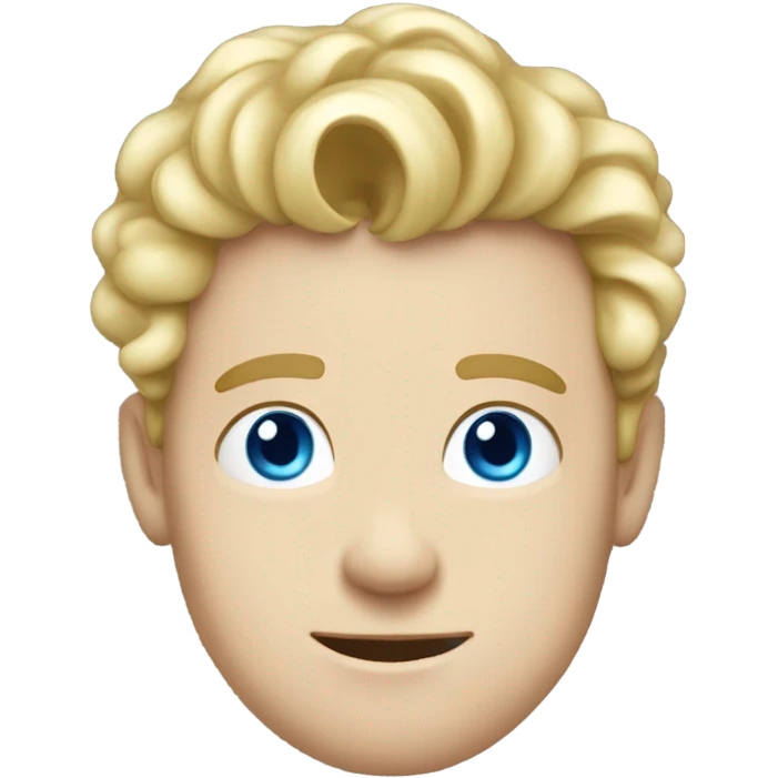 3/4 profile light curl blonde 30yo man blue eyed pale skin emoji