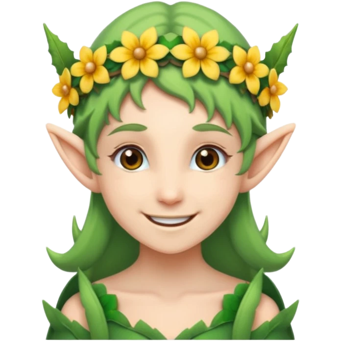 elf with flower crown emoji