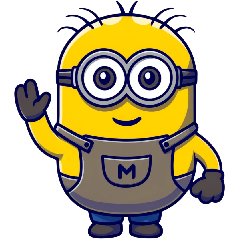 Minion character waving emoji