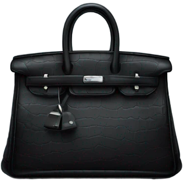 Black birkin bag with silver hardware  emoji