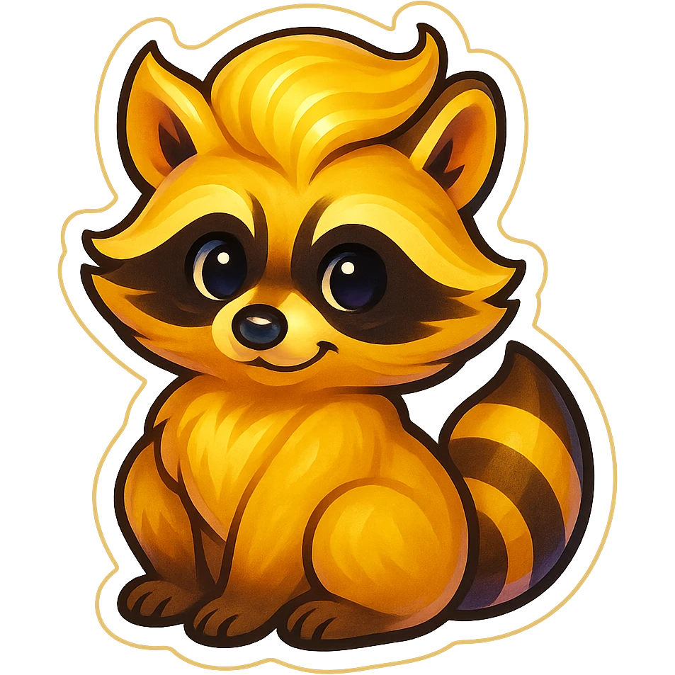 Blonde raccoon emoji
