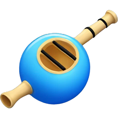 blue ocarina globular flute emoji