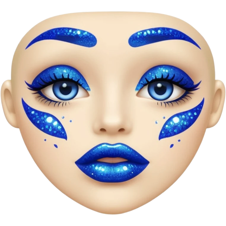 blue lipstick with glitter emoji