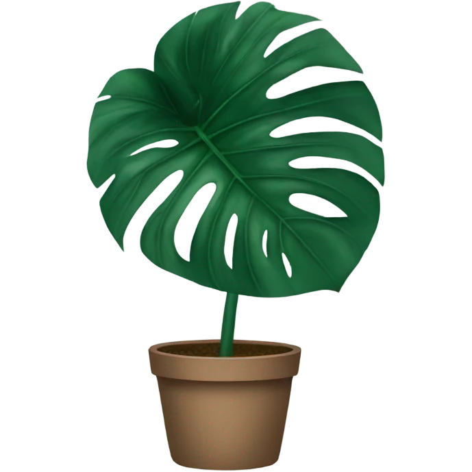 Make a dark green monstera leaf emoji
