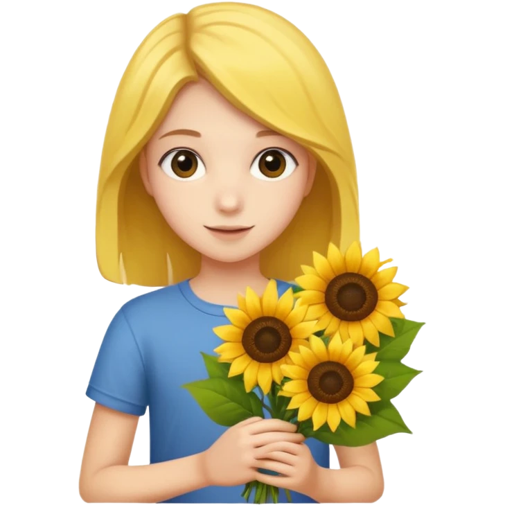 Teen with sunflower bouquet


























 emoji