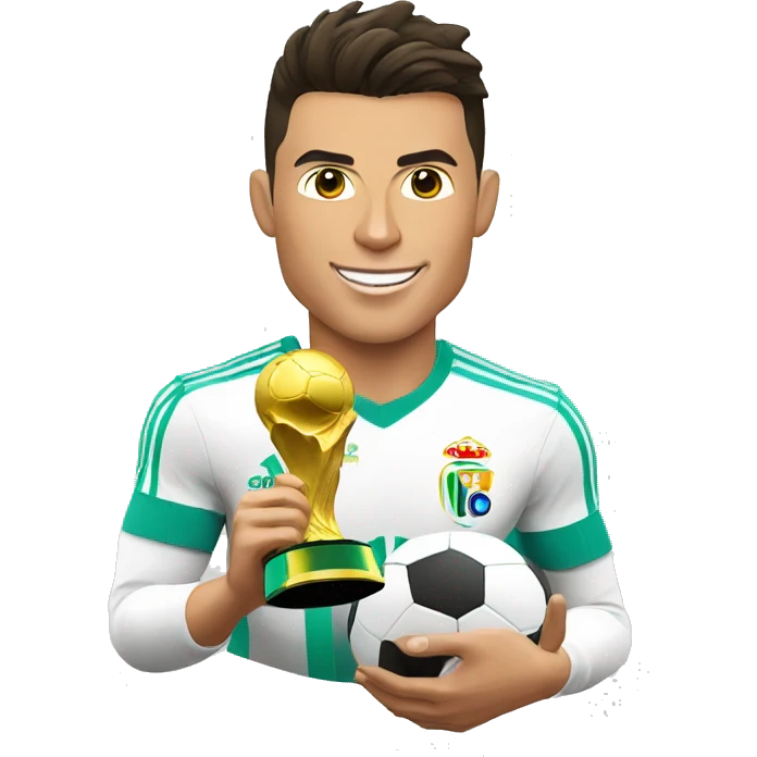 cristiano ronaldo con la copa del mundo emoji