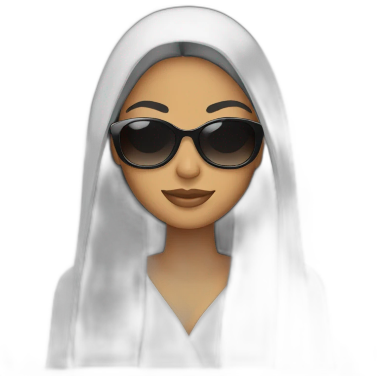 arab woman with long hair and sunglasses emoji