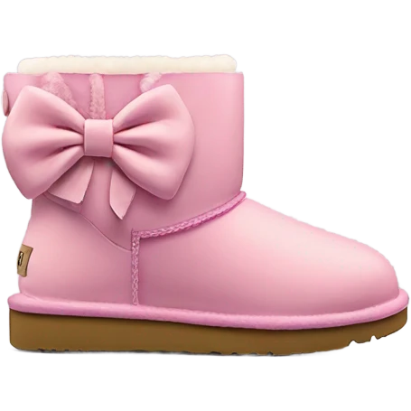 Ultra mini platform uggs with a pink bow on the back  emoji
