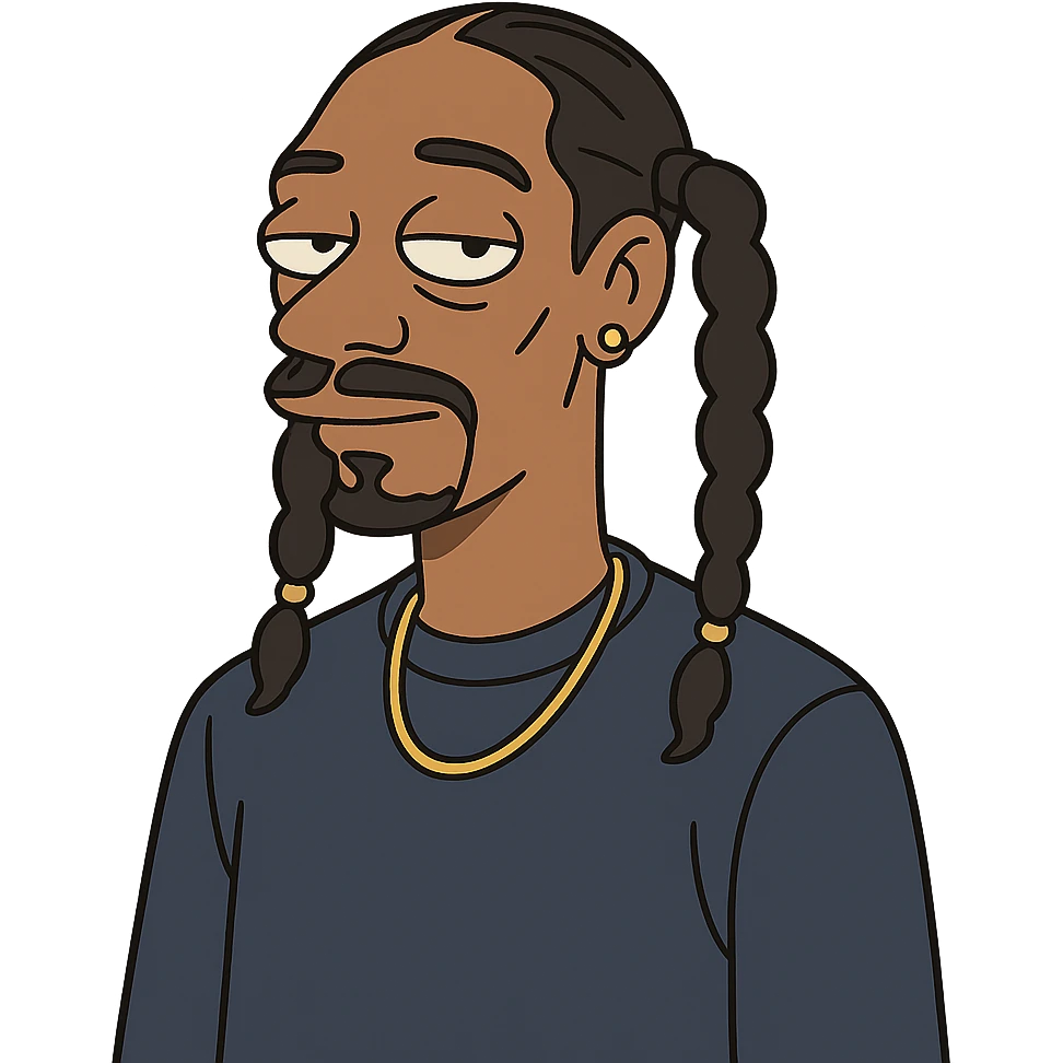 flat toon style Snoop Dogg emoji