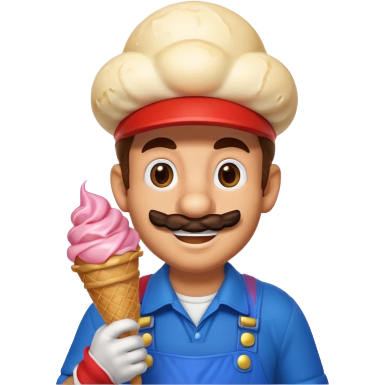super Mario con il gelato emoji