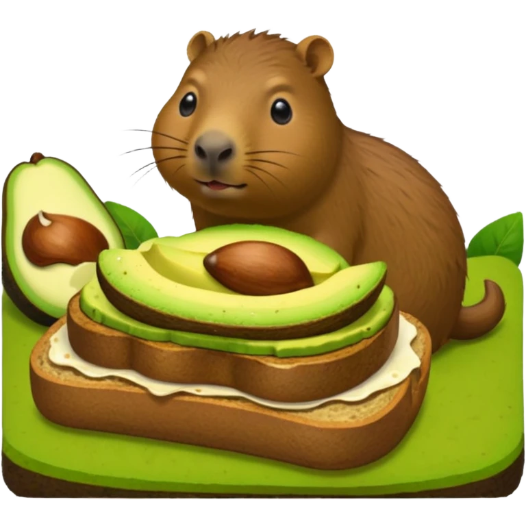 Capybara eating avocado toastc emoji