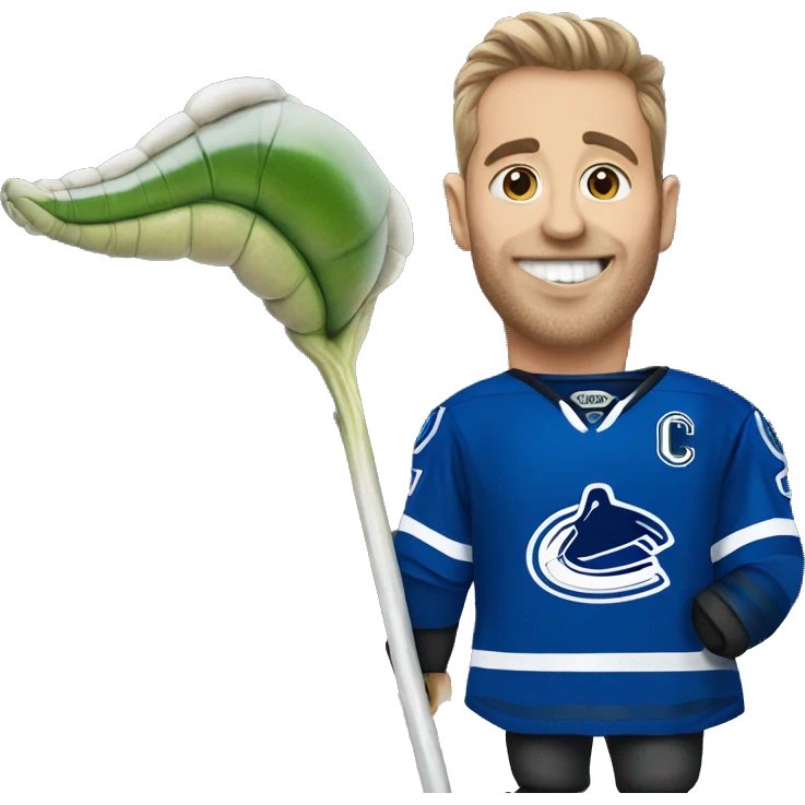 Worm wearing a canucks hockey jersey emoji