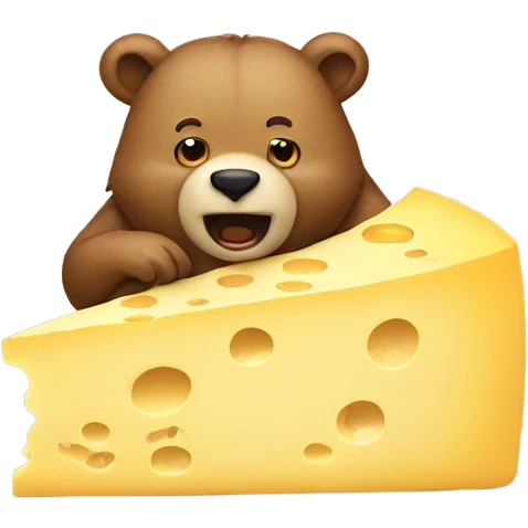 Bear eating cheese emoji