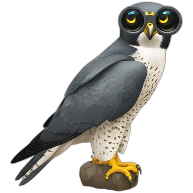 Peregrine falcon with binoculars emoji