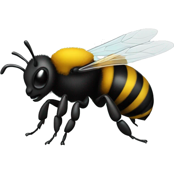 A black bee emoji