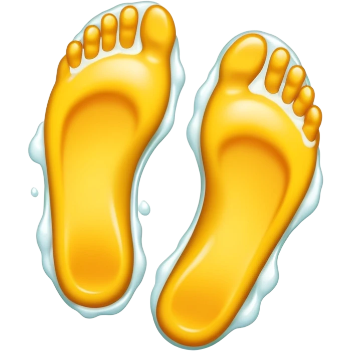 two foot soles covered with white sticky sap emoji