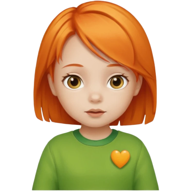 orange hair girl baby green outfit emoji