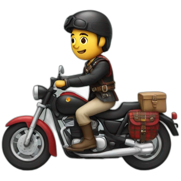 man with kilt on a motorbike emoji