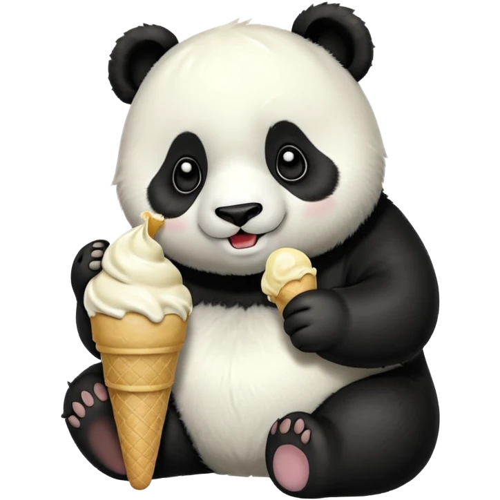 Panda eating ice cream emoji
