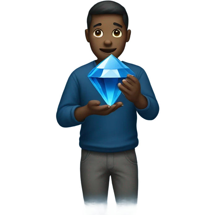 dark blue diamond in hand emoji