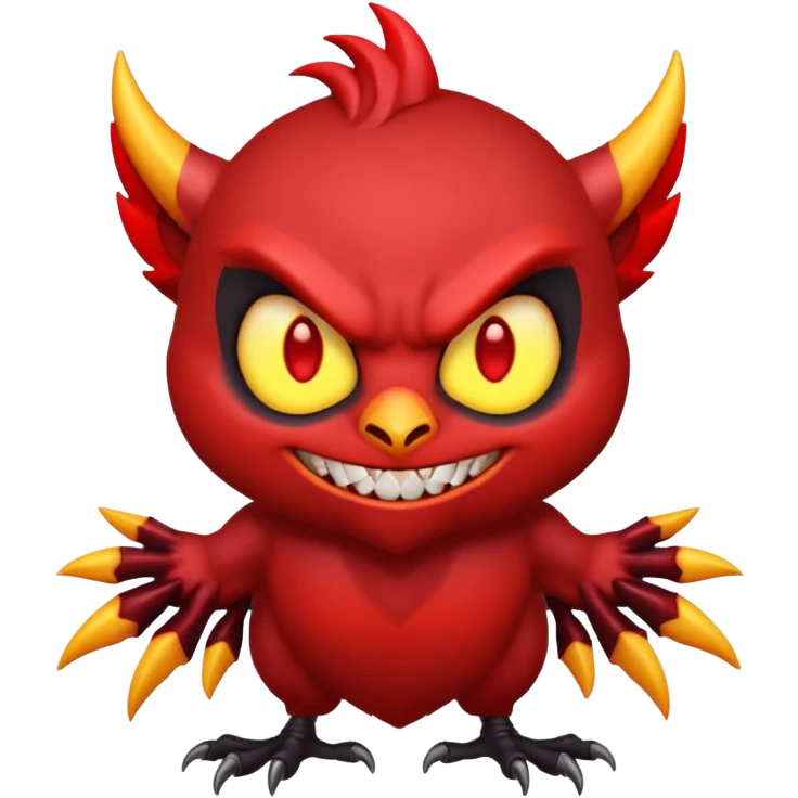 Can you create a cute / chibi emoji and some ravenous or evil cute emojis for ravenous fiend in shadow slave? Here is an image of the fiend for a baseline: https://shadowslave.fandom.com/wiki/Ravenous_Fiend?file=LittleScavybyjust_a_koifish.jpg emoji