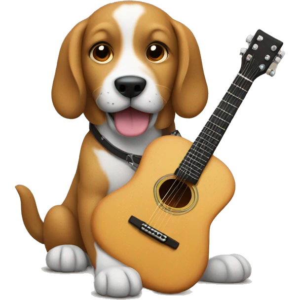 Dog with a guitar  emoji