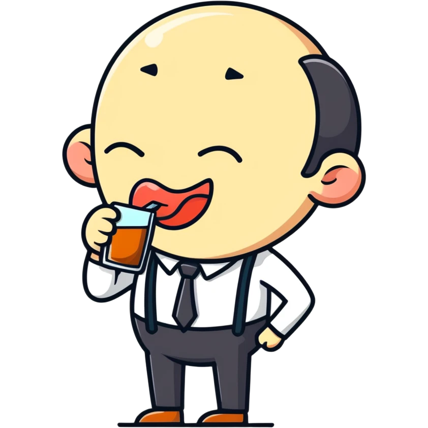 Drunk man with tongue drooling emoji