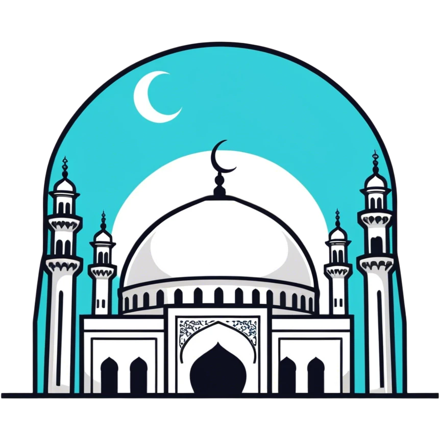 White mosque with Andalusia style architecture  emoji