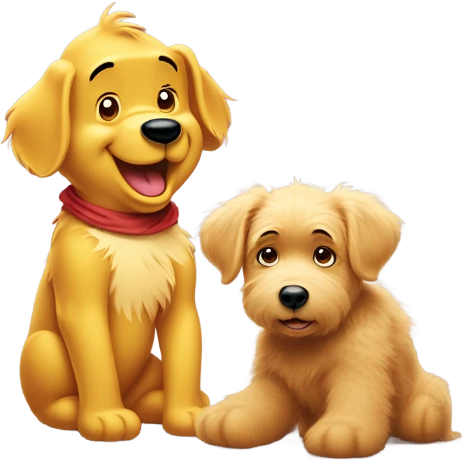 Winnie the Pooh looking whoodle puppy emoji