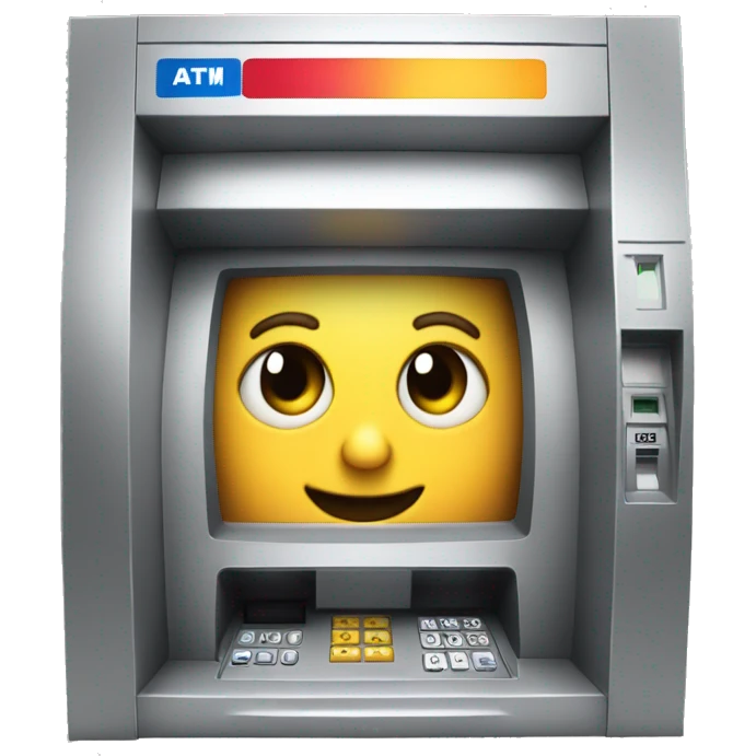 ATM machine + curious face emoji