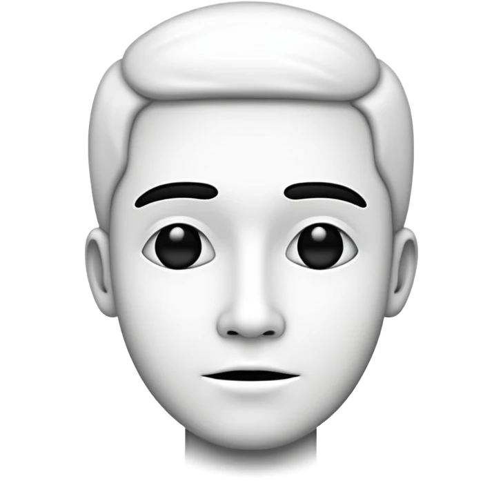 black and white doodle with all black face emoji