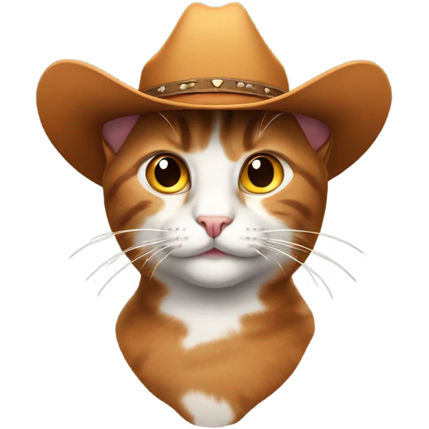 orane cat with cowboy hat emoji