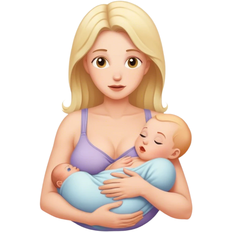 white mother breastfeeds the baby emoji