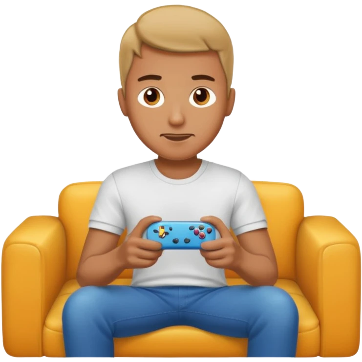 man playing video games on a sofa emoji
