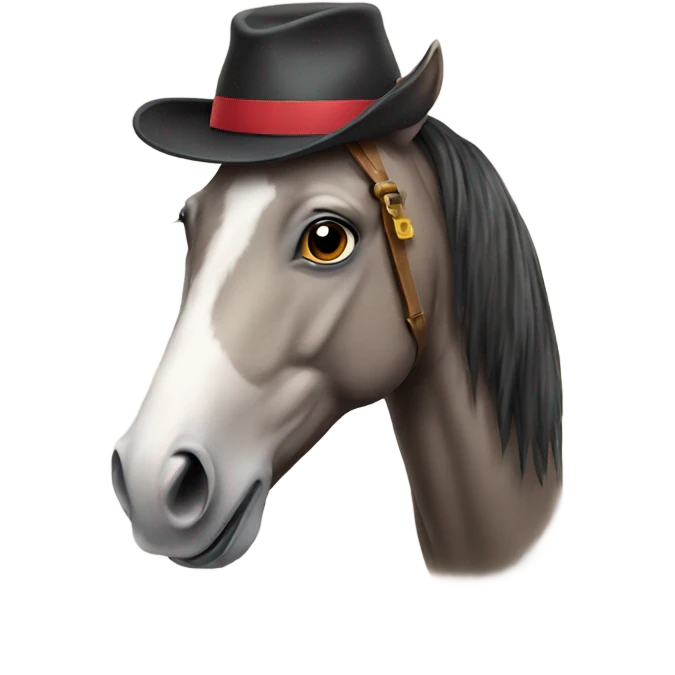 Horse with hat emoji