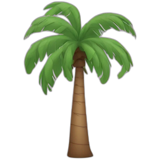 sentient palm tree with t shirt and arms emoji