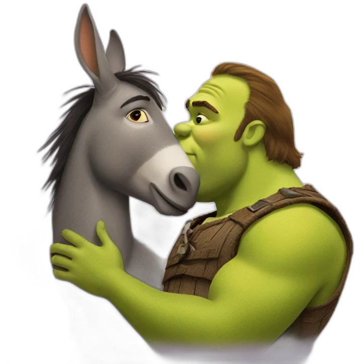 Shrek kissing donkey emoji