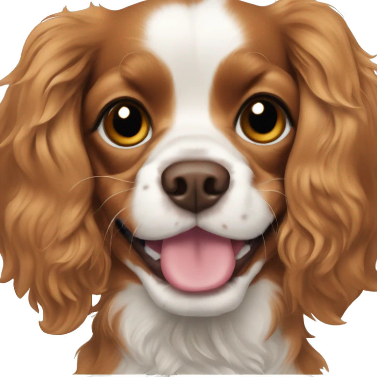 Cavalier spaniel Blenheim happy emoji