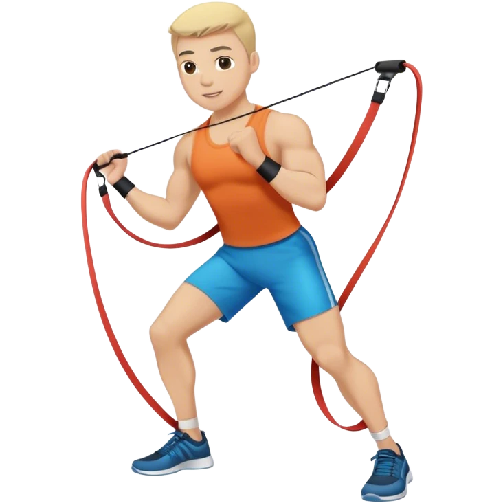 guy resistance band exercise emoji